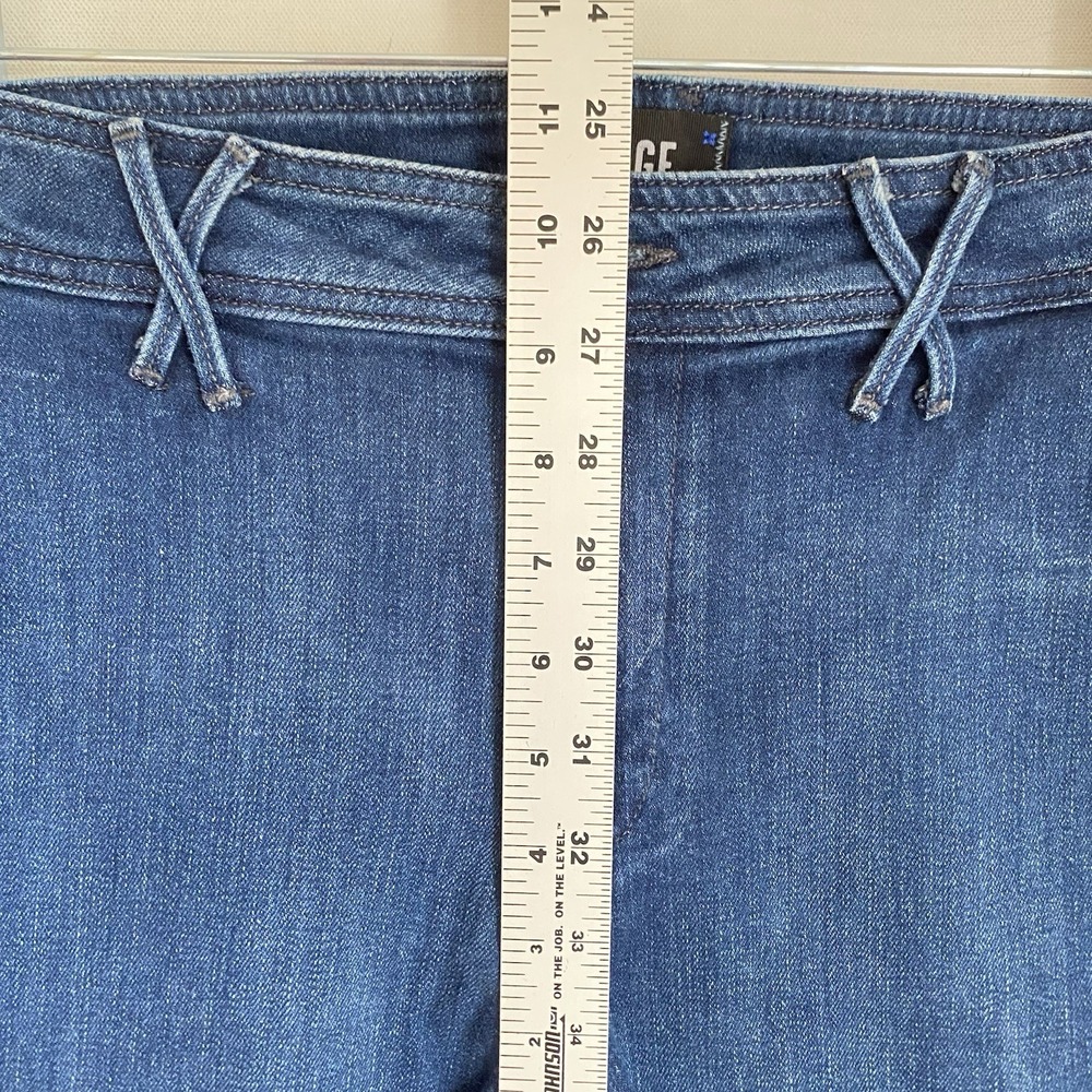 Paige Wide Leg Cropped Jeans Women Size 26 Blue High Rise Stretch - Picture 7 of 10